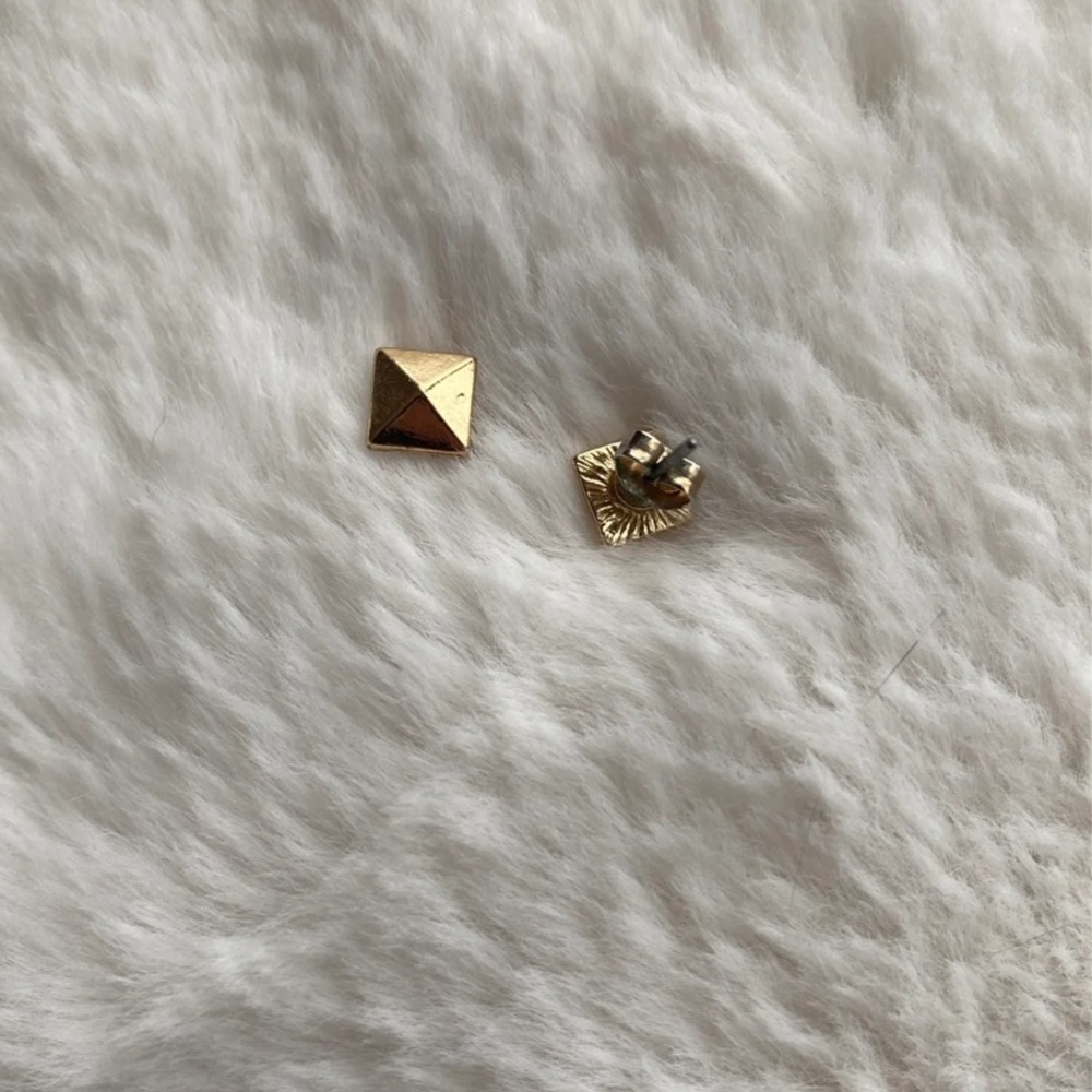 Gold geometric studs